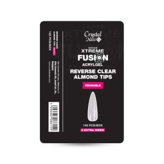 Crystal Nails - Xtreme Fusion Acrylgel - Almond Reverse Clear Tip - 140pz