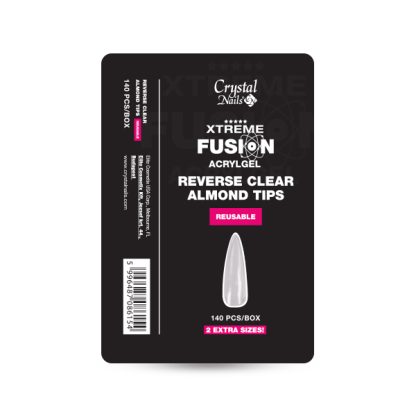 Crystal Nails - Xtreme Fusion Acrylgel - Almond Reverse Clear Tip - 140pz