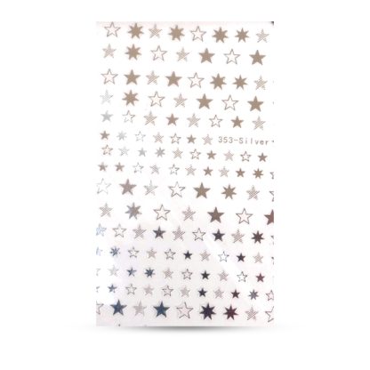 Crystal Nails - Adesivo Unghie - Stelle Argento (353-Silver)