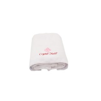 Crystal Nails - Asciugamano in Cotone Bianco Con Logo Cucito