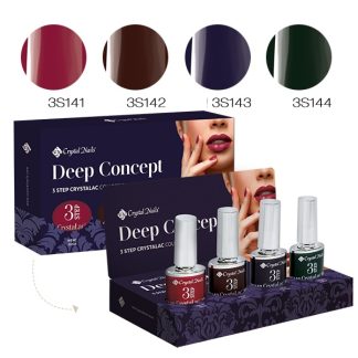 Crystal Nails - 3 Step Crystalac Kit - Deep Concept - 4x4ml