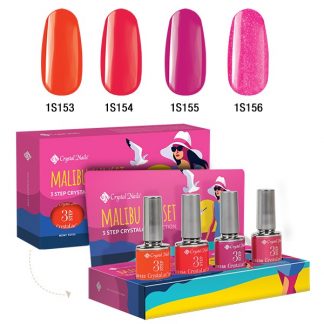 Crystal Nails - 3 Step Crystalac Kit - Malibu Sunset - 4x4ml
