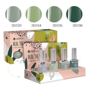 Crystal Nails - 3 Step Crystalac Kit - Heal the World - 4x4ml