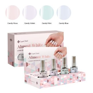 Crystal Nails - 3 Step Crystalac Kit - Almost White - 4x4ml