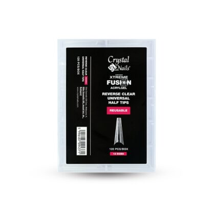 Crystal Nails - Xtreme Fusion Acrylgel - Reverse Clear Universal Half Tip - 120pz
