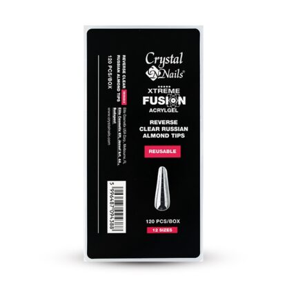 Crystal Nails - Xtreme Fusion Acrylgel - Reverse Clear Russian Almond Tip - 120pz