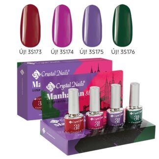 Crystal Nails - 3 Step Crystalac Kit - Manhattan Style - 4x4ml
