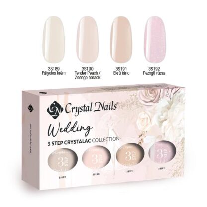 Crystal Nails - 3 Step Crystalac Kit - Wedding - 4x4ml