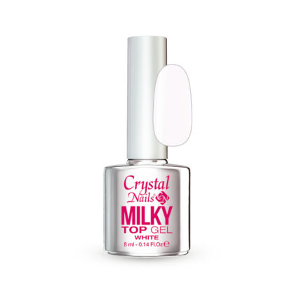 Crystal Nails – MILKY TOP GEL - WHITE 8ML