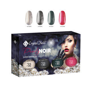 Crystal Nails - 3 Step Hema Free Kit - Pearly Noir - 4x4ml